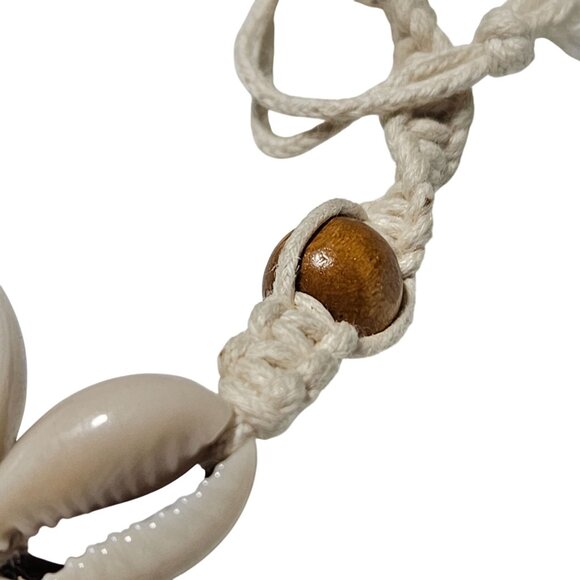 Handmade Boho Cowrie Shell Wood Bead Macrame Bracelet Beach Core Jewelry Women - Picture 3 of 4